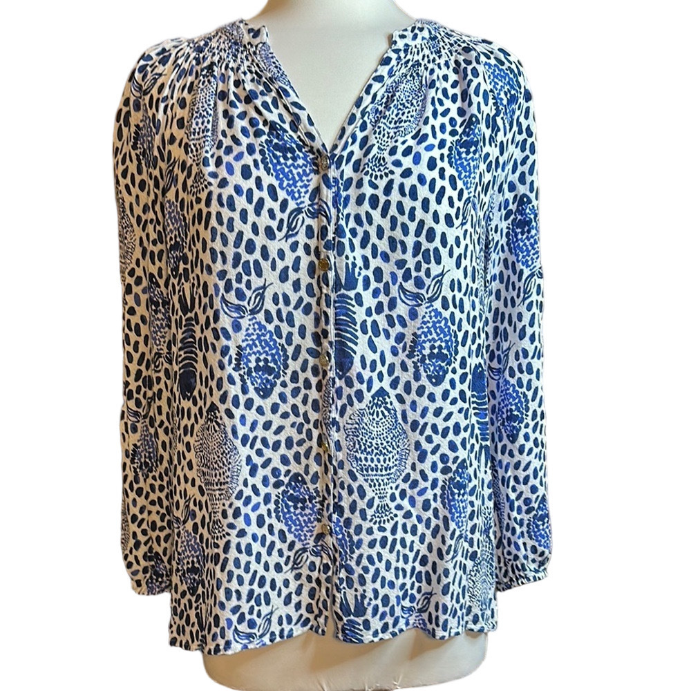 Lilly Pulitzer Heart and Sole Elsa Blouse Size M - GUC